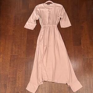 Erika Peña One Piece Harem Pant Jumpsuit, 3/4 Sleeves, Dusty Rose, Size XS/Small